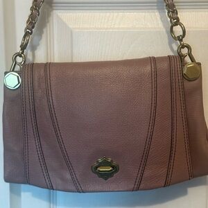 Elegant Mauve Leather Shoulder Bag-YANI